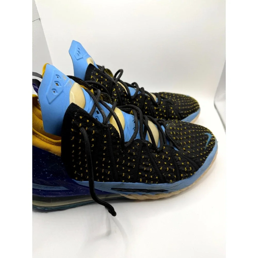 Nike LeBron 18 Lakers Heritage CQ9283-006 Men 11.5 Sneaker Black Basketball Shoe